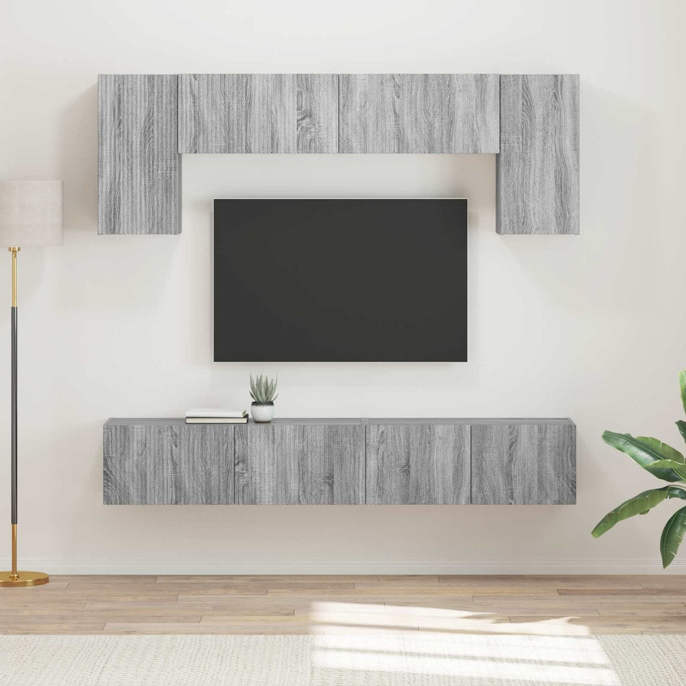 vidaXL TV Cabinet Set 4 pcs Grey Sonoma Engineered Wood 1