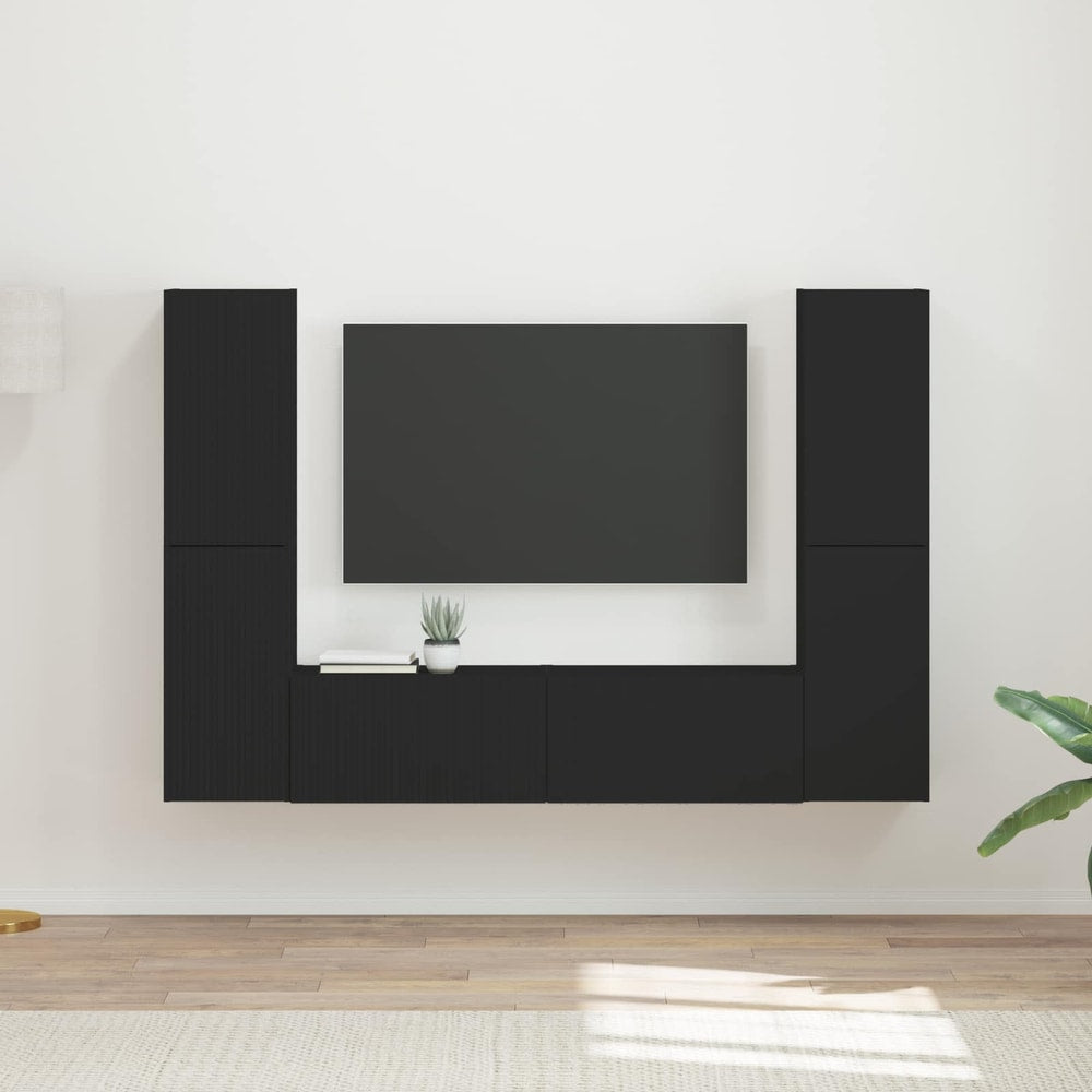 TV Cabinet Set 6 pcs 31 x 30 x 60 cm Black