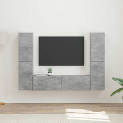 TV Cabinet Set 6 pcs 31 x 30 x 60 cm Concrete grey