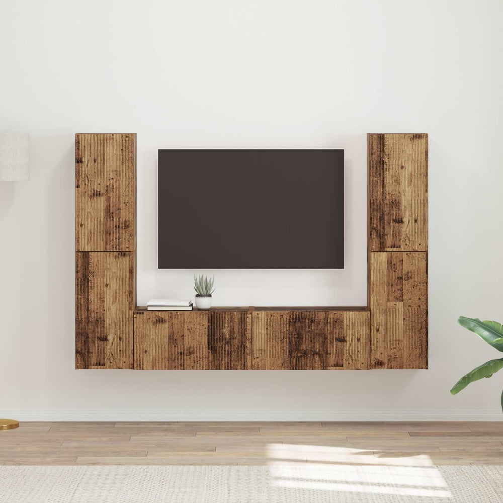 TV Cabinet Set 6 pcs 31 x 30 x 60 cm Old wood