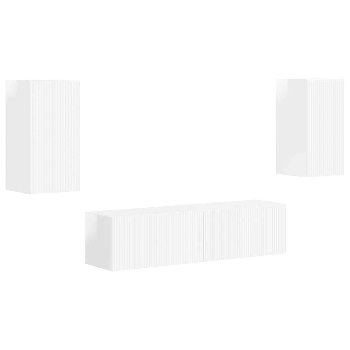 TV Cabinet Set 4 pcs Engineered Wood High gloss white