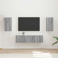 TV Cabinet Set 4 pcs Engineered Wood Grey sonoma