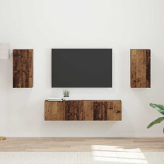 TV Cabinet Set 4 pcs Engineered Wood Old wood