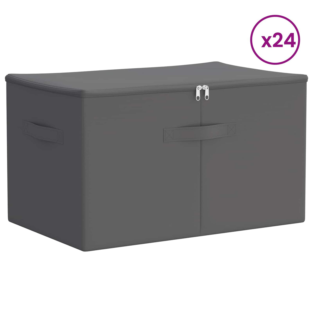 Storage Box Non-woven fabric 90 L Anthracite 24 pcs 60 cm 35 cm 43 cm