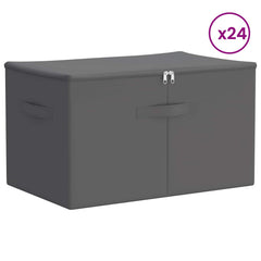 Storage Box Non-woven fabric 90 L Anthracite 24 pcs 60 cm 35 cm 43 cm