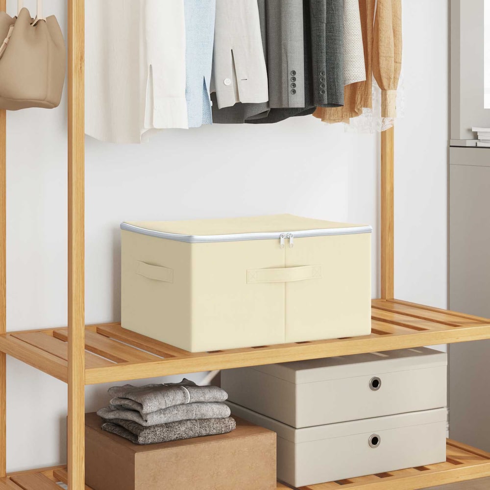 Storage Box Non-woven fabric 90 L Cream 6 pcs 50 cm 25 cm 30 cm