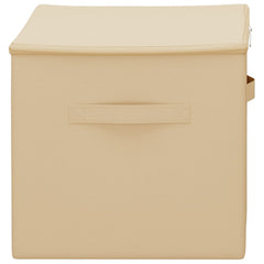 vidaXL Storage Box 6 pcs Non-woven fabric 55 x 35 x 32 cm 61.6 L Cream 5