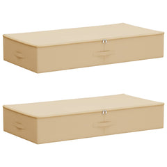 vidaXL Storage Box 2 pcs Non-woven fabric 90 x 48 x 15 cm 64.8 L Cream 2