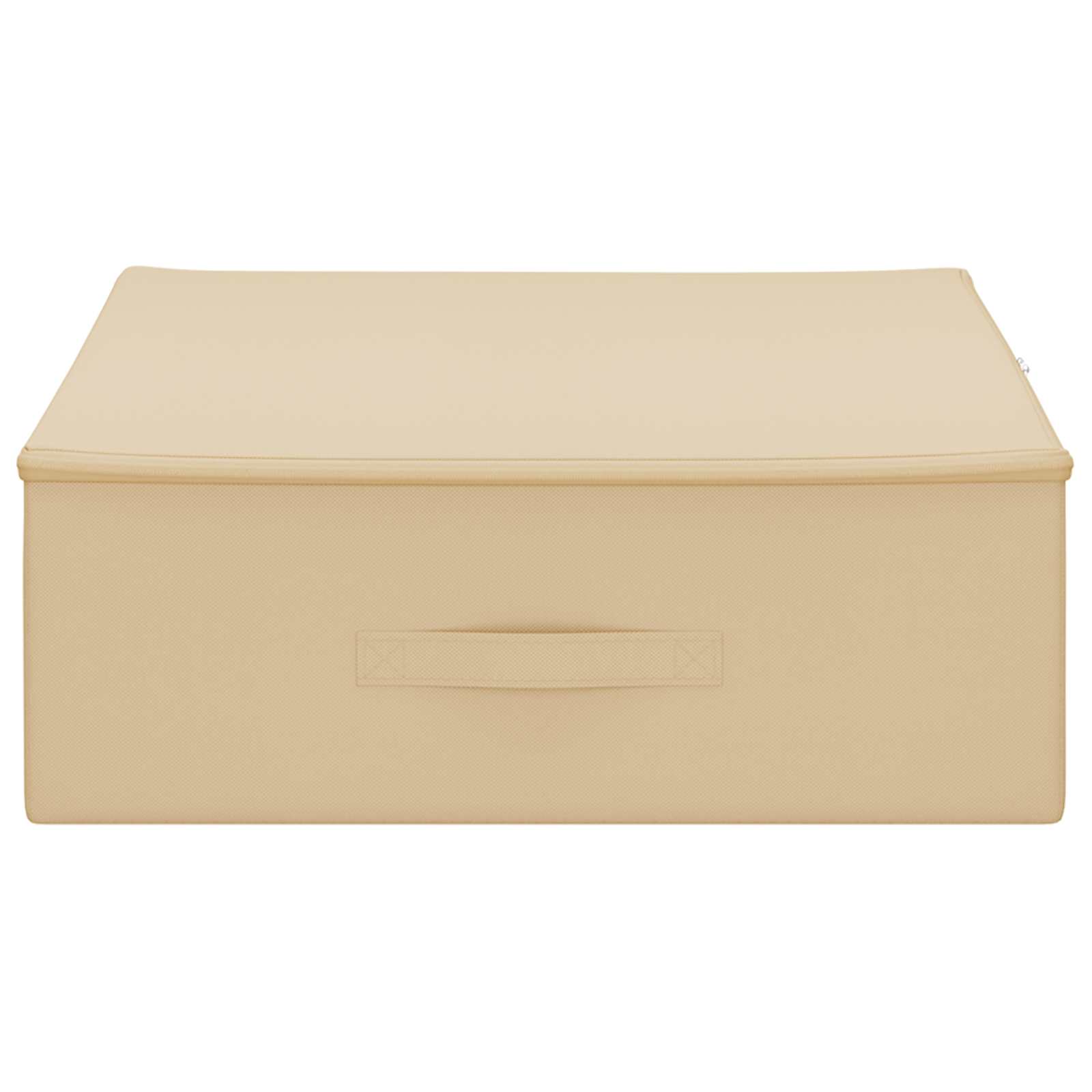 vidaXL Storage Box 2 pcs Non-woven fabric 90 x 48 x 15 cm 64.8 L Cream 5