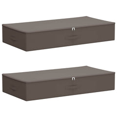 vidaXL Storage Box 2 pcs Non-woven fabric 90 x 48 x 15 cm 64.8 L Grey 2