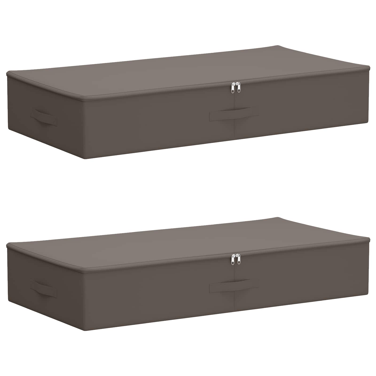 vidaXL Storage Box 2 pcs Non-woven fabric 100 x 50 x 18 cm 90 L Grey 2