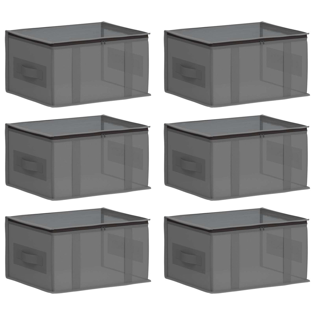Storage Box with Transparent Top Window Non-woven fabric Anthracite 6 43 cm 23 cm 34 cm