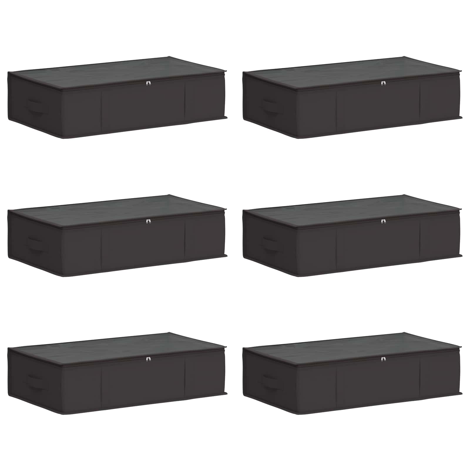 vidaXL Storage Box with Transparent Top Window 6 pcs Non-woven fabric 2