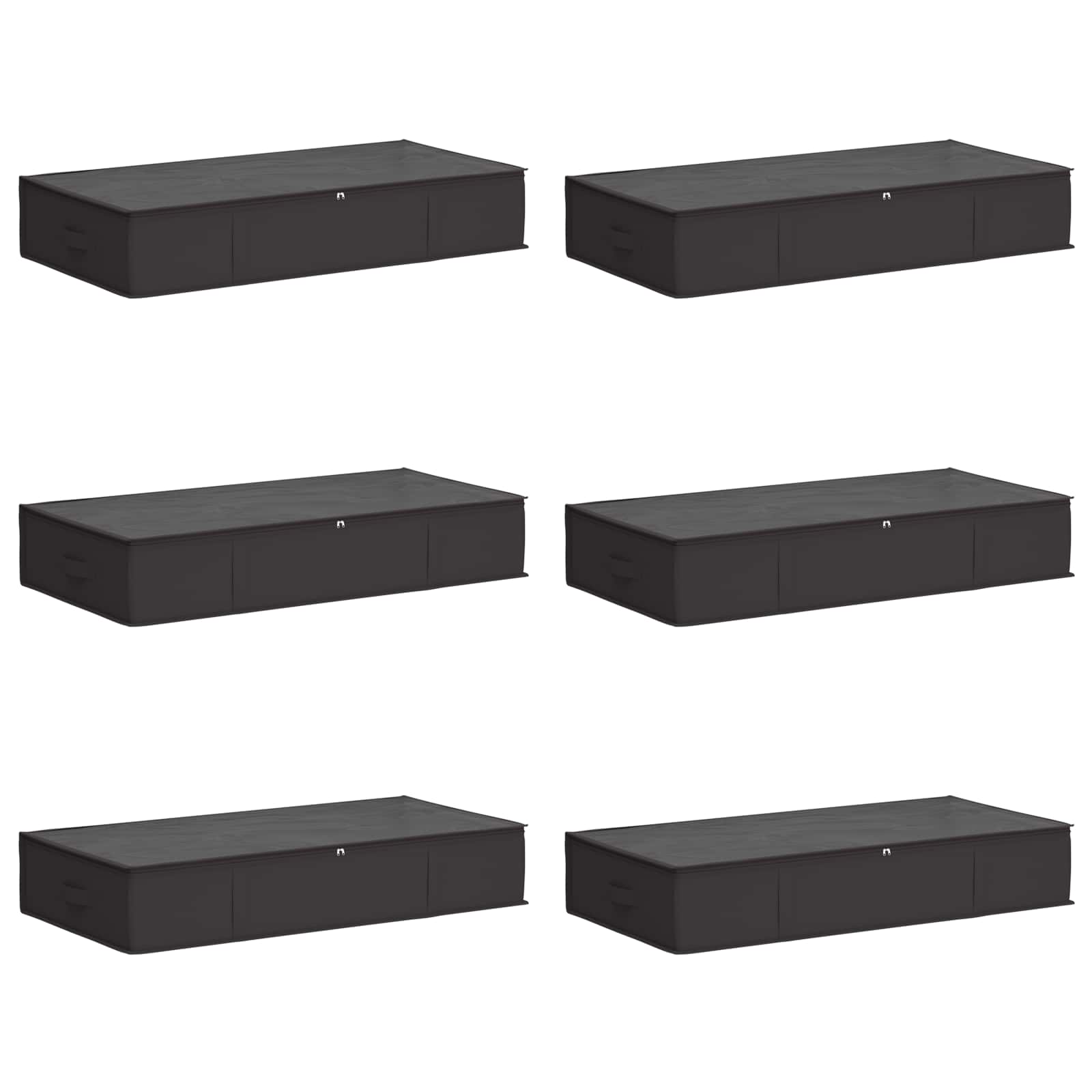 vidaXL Storage Box with Transparent Top Window 6 pcs Non-woven fabric 2