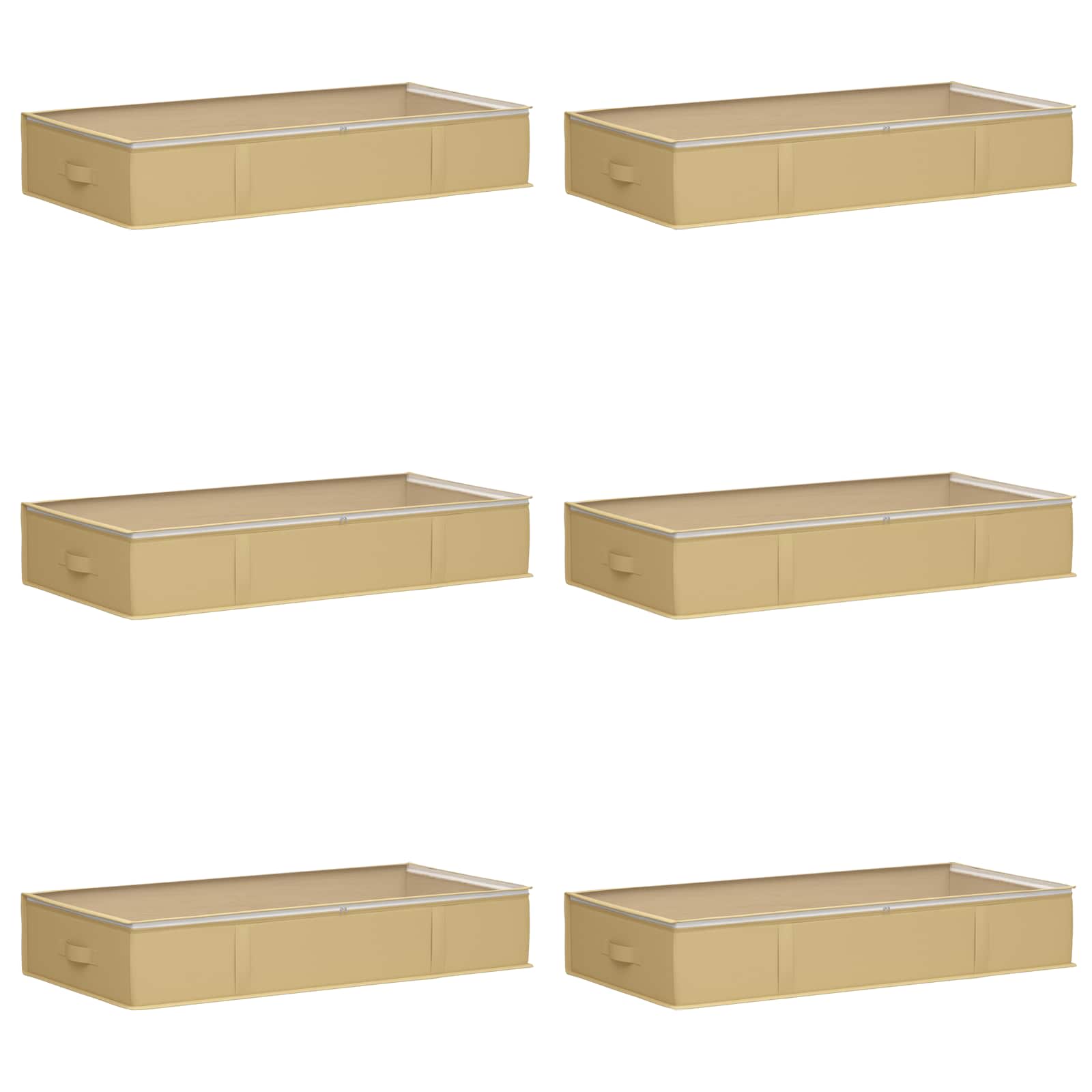 vidaXL Storage Box with Transparent Top Window 6 pcs Non-woven fabric 2