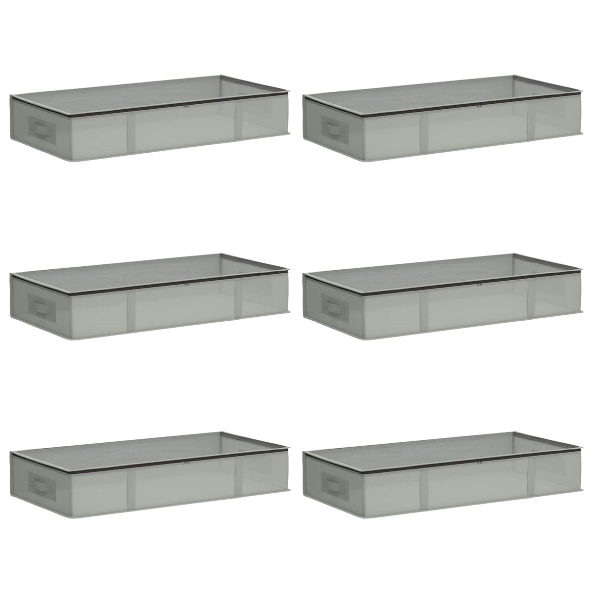 Storage Box with Transparent Top Window Non-woven fabric Grey 6 90 cm 15 cm 48 cm
