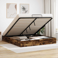 Ottoman Bed Frame Engineered Wood Length Smoked Oak