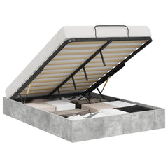 Ottoman Bed Frame Engineered Wood Length 200 cm Concrete Grey 140 cm