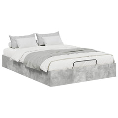 Ottoman Bed Frame Engineered Wood Length 200 cm Concrete Grey 140 cm