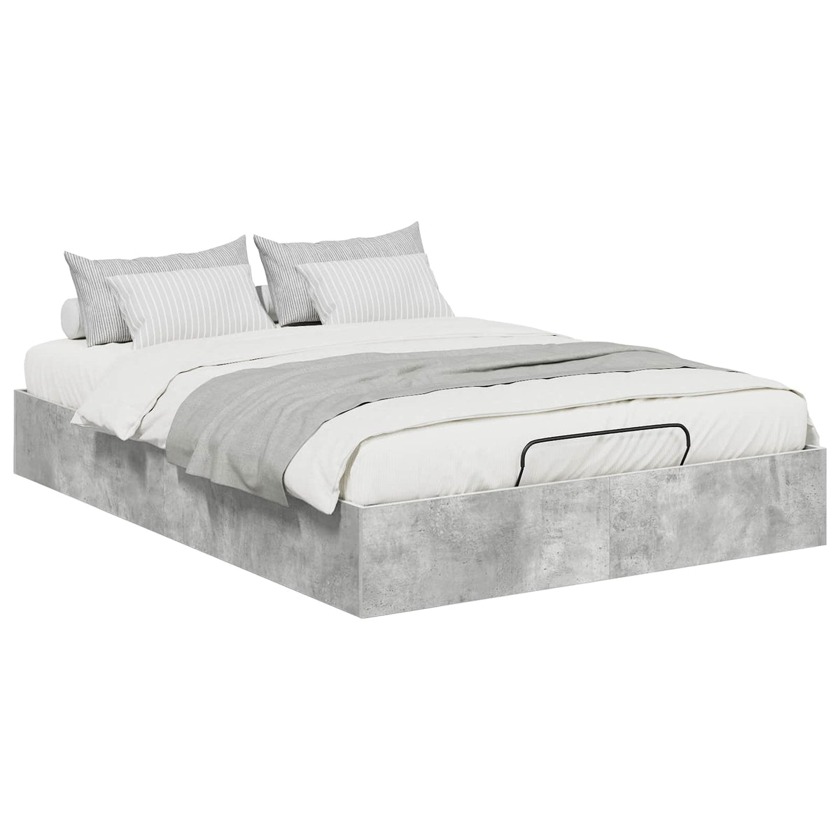 Ottoman Bed Frame Engineered Wood Length 200 cm Concrete Grey 140 cm