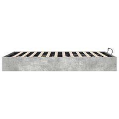 Ottoman Bed Frame Engineered Wood Length 200 cm Concrete Grey 140 cm