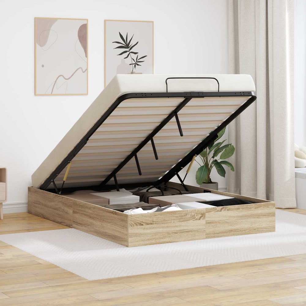 Ottoman Bed Frame Engineered Wood Sonoma Oak