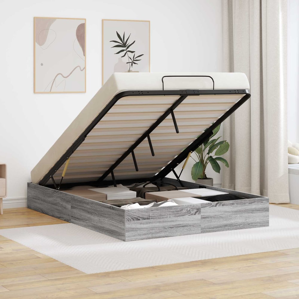 Ottoman Bed Frame Engineered Wood Grey Sonoma