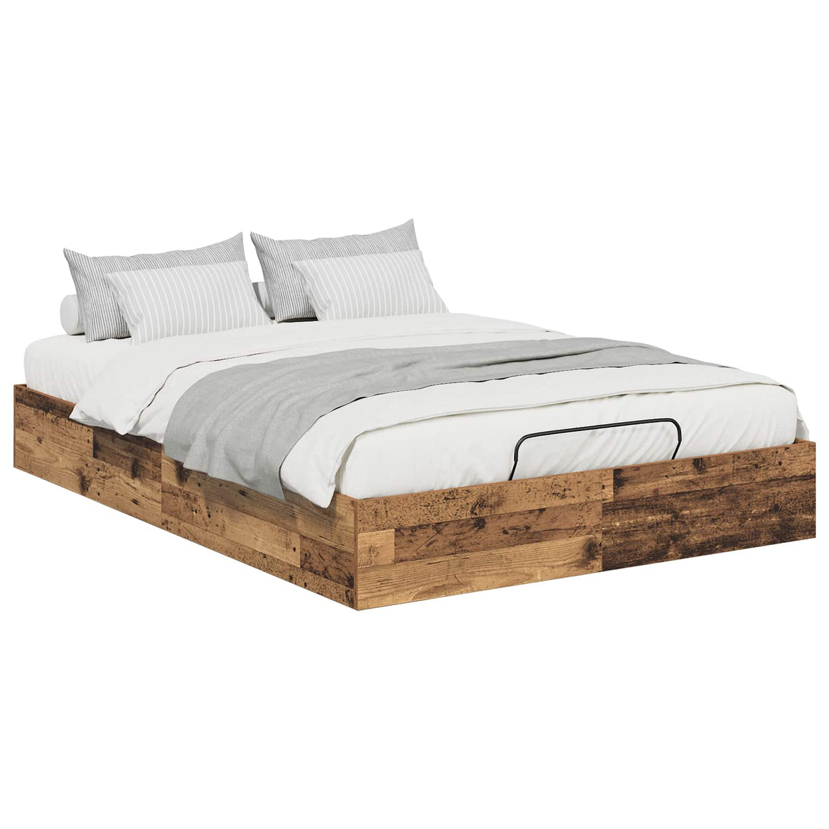 Ottoman Bed Frame Engineered Wood Length 200 cm Old Wood 120 cm