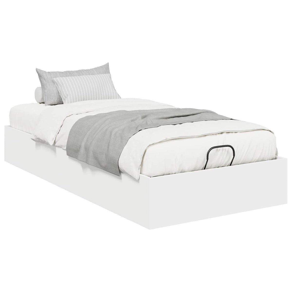 Ottoman Bed Frame Engineered Wood Length 200 cm White 90 cm