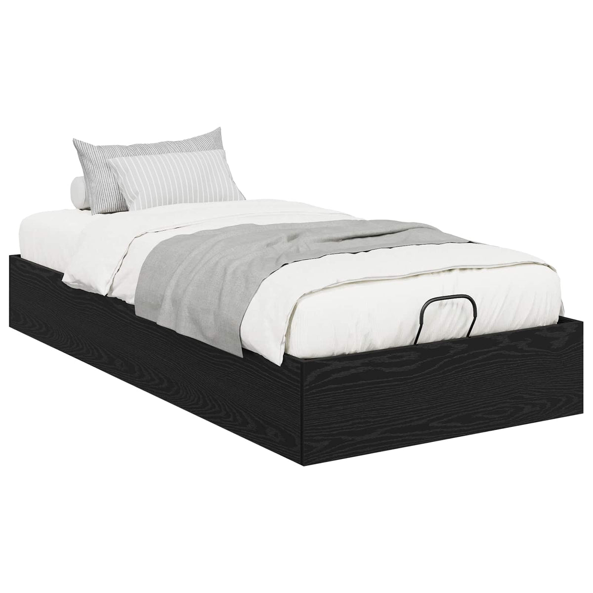 Ottoman Bed Frame Engineered Wood Length 200 cm Black Oak 90 cm