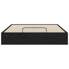 Ottoman Bed Frame 140 x 190 cm Engineered Wood Black oak