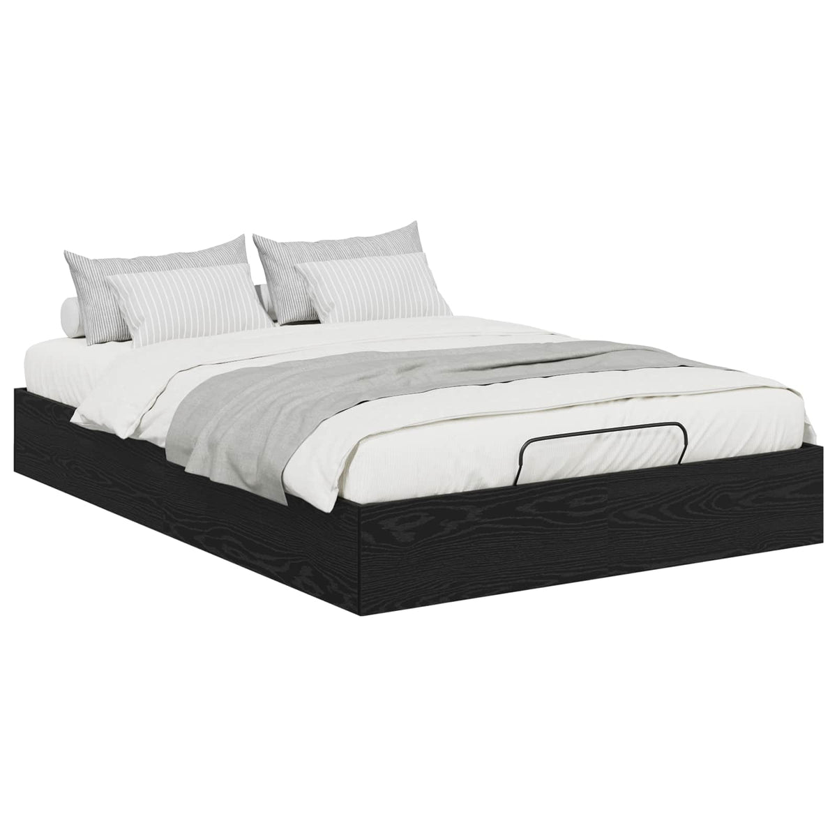 Ottoman Bed Frame 140 x 190 cm Engineered Wood Black oak