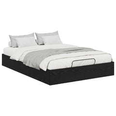 Ottoman Bed Frame 140 x 190 cm Engineered Wood Black oak