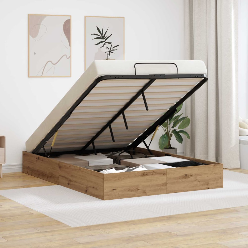 Ottoman Bed Frame Engineered Wood Artisan oak