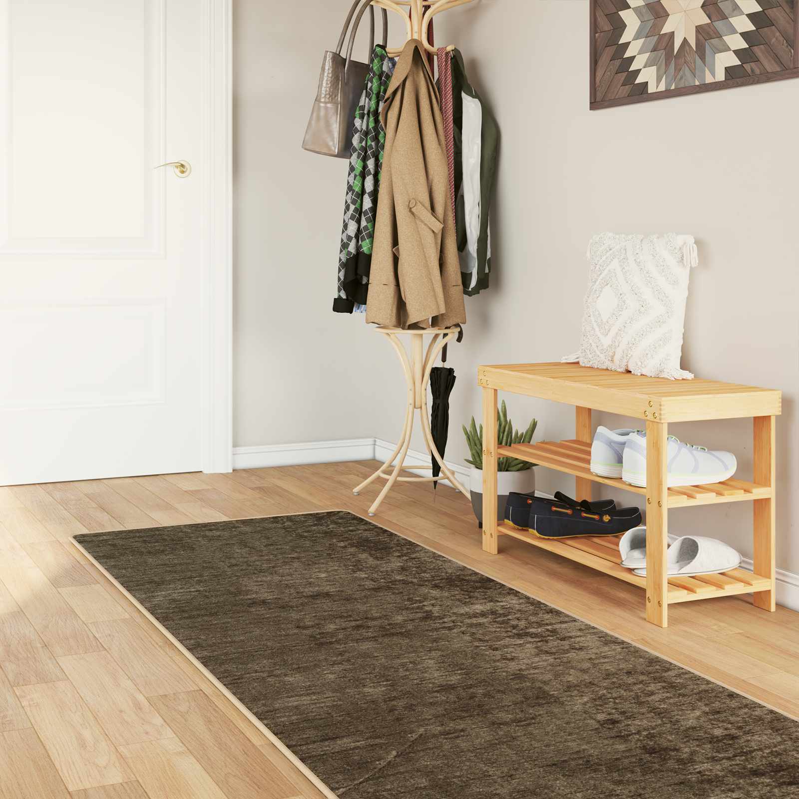 vidaXL Rug Runner MARSA Forest Green 80 x 250 cm Polyester and PVC 1