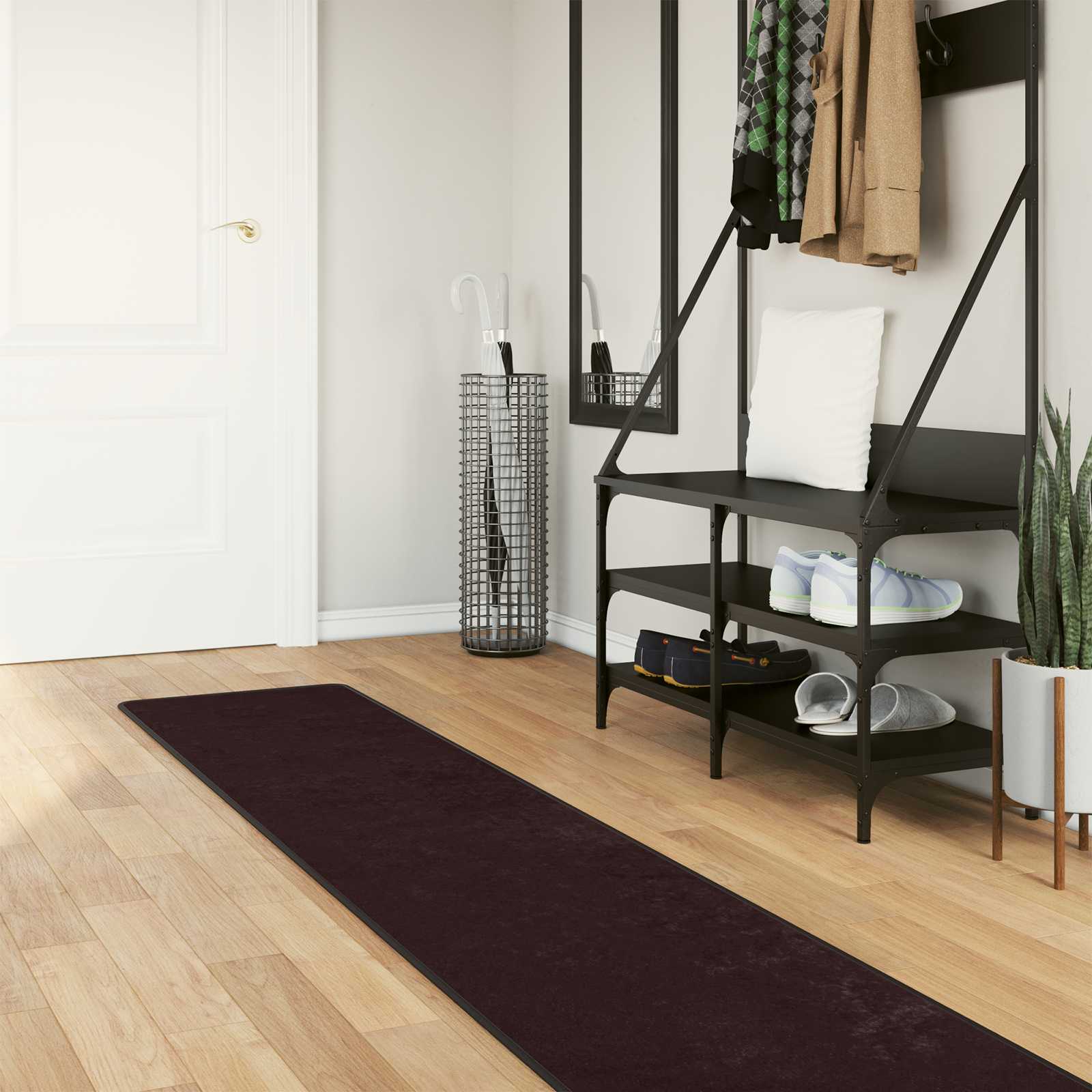 vidaXL Rug Runner MARSA Anthracite 50 x 350 cm Polyester and PVC 1