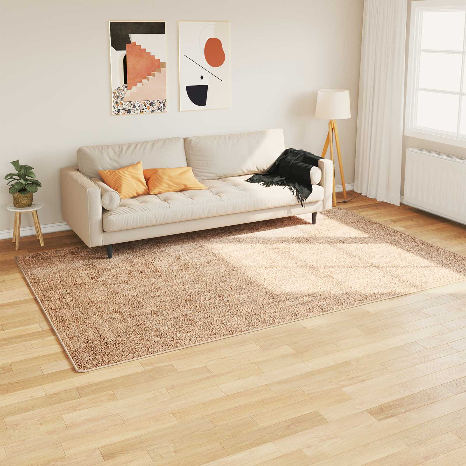 vidaXL Rug Runner MARSA Yellow 150 x 230 cm Polyester and PVC 1