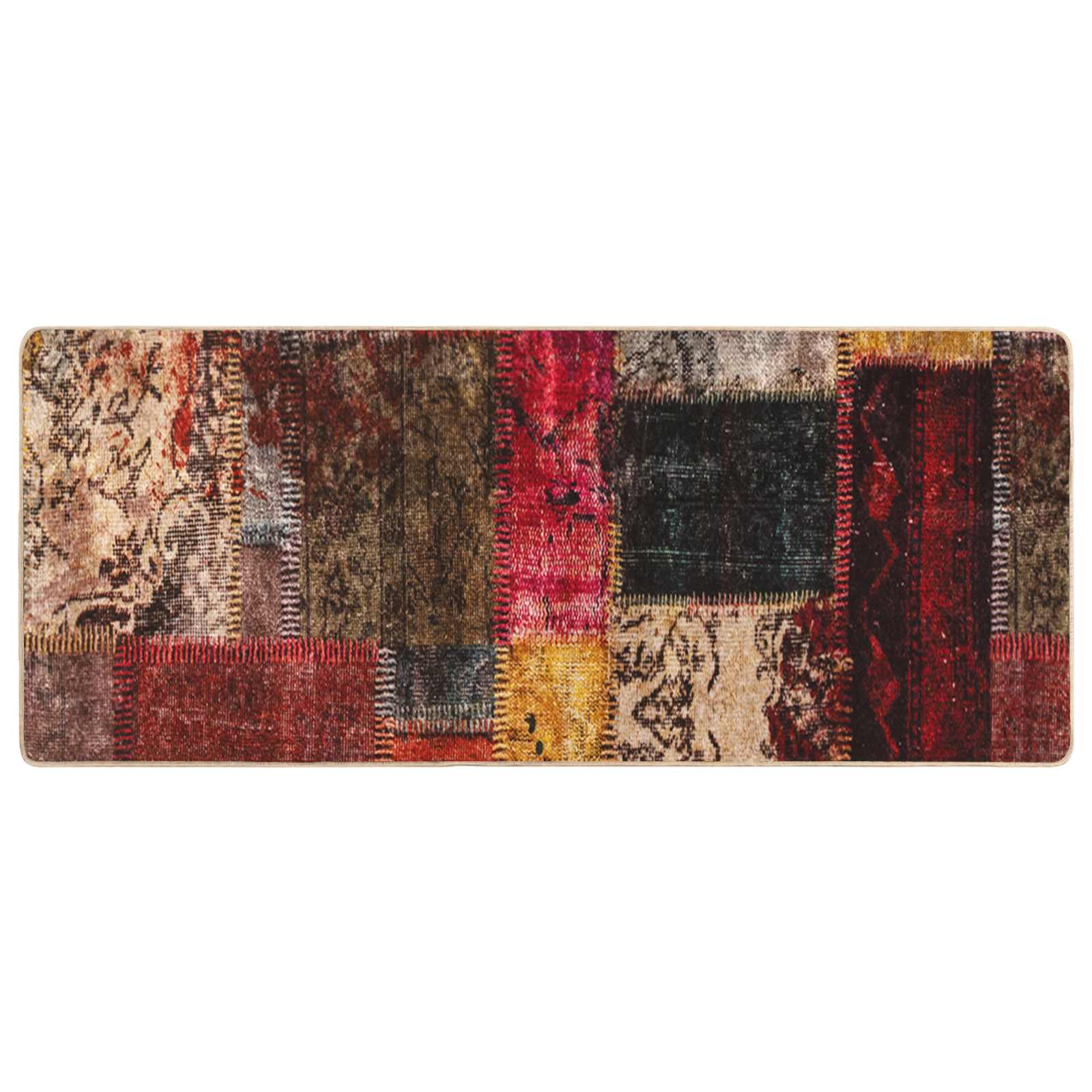 vidaXL Rug Runner MARSA Multicolour 100 x 200 cm Polyester and PVC 2
