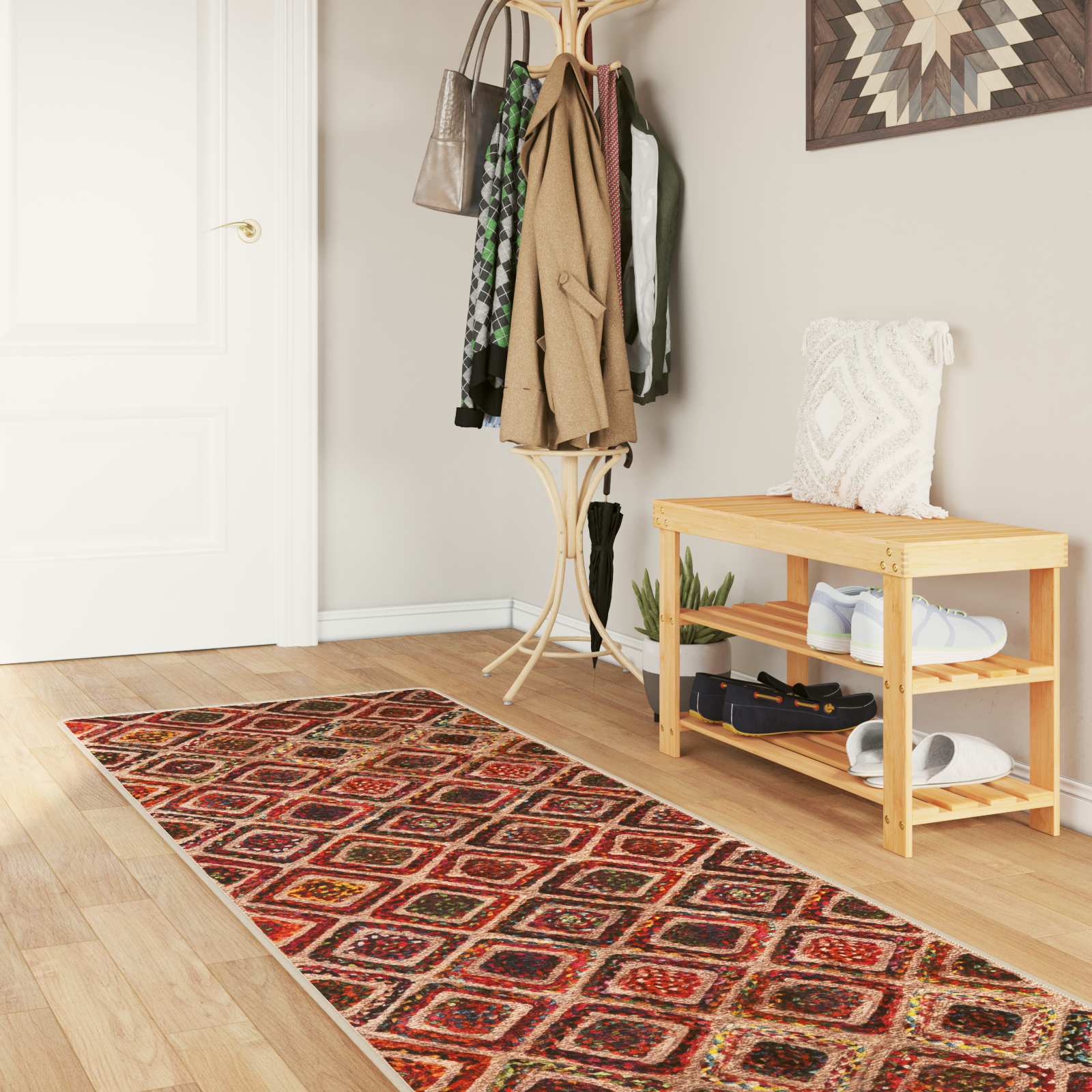vidaXL Rug Runner MARSA Multicolour 80 x 250 cm Polyester and PVC 1