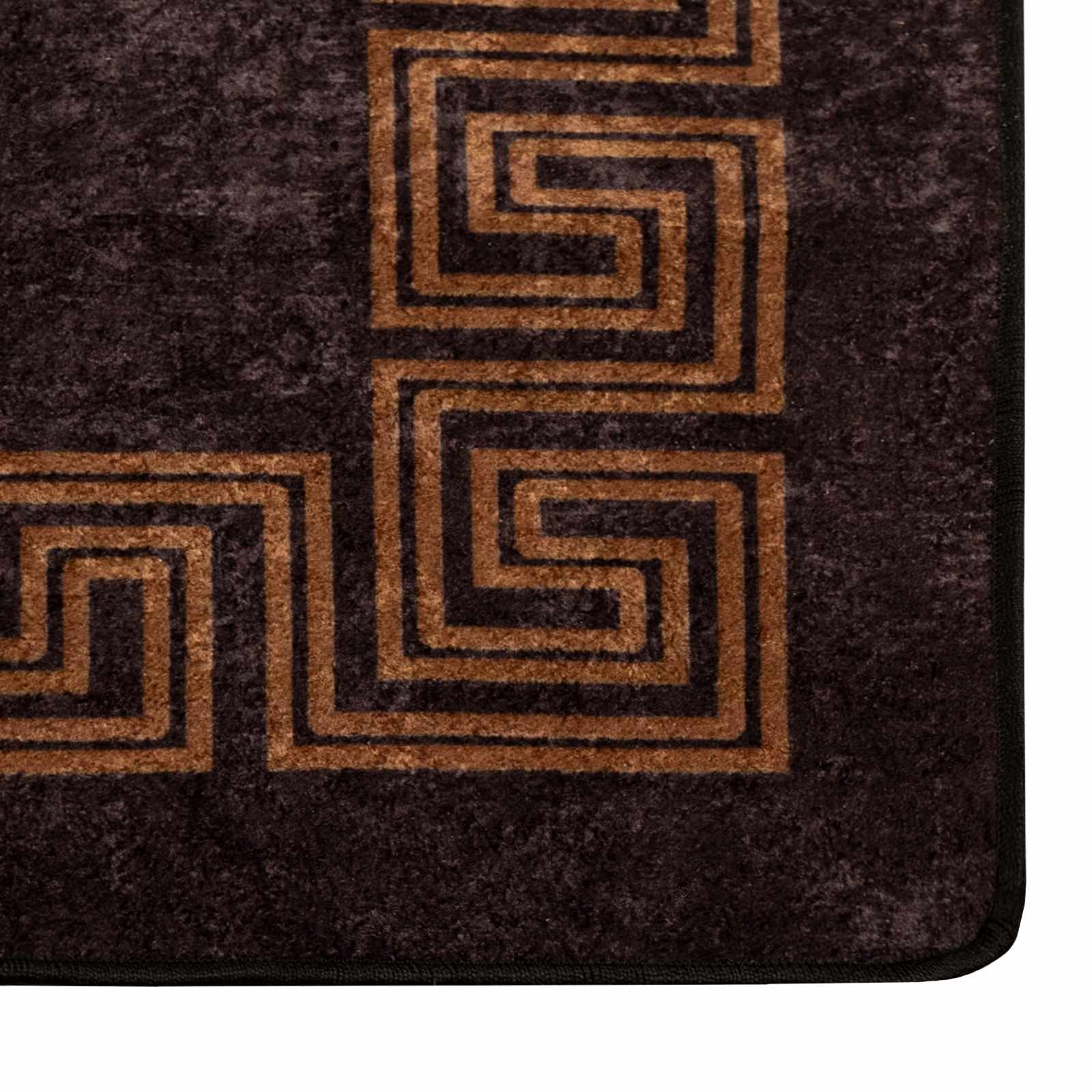 vidaXL Rug Runner MARSA Black 80 x 400 cm Polyester and PVC 5