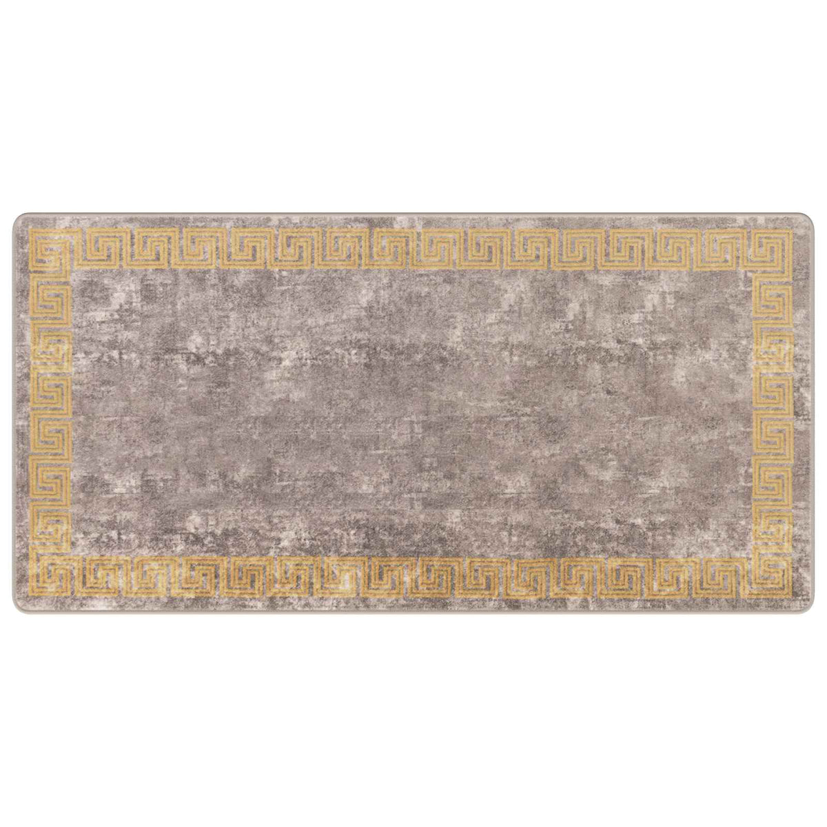 Rug Runner MARSA Polyester and PVC Grey and gold 50 x 100–100 x 250 cm 100 x 200 cm