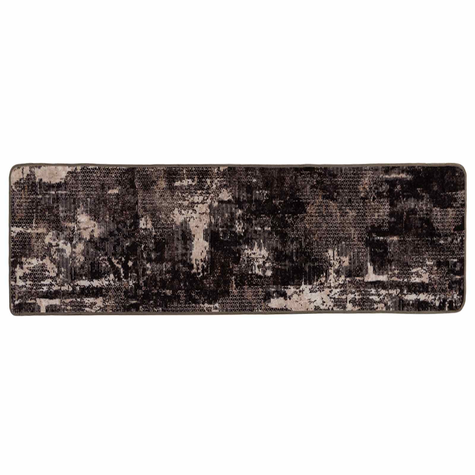 vidaXL Rug Runner MARSA Black 80 x 250 cm Polyester and PVC 2