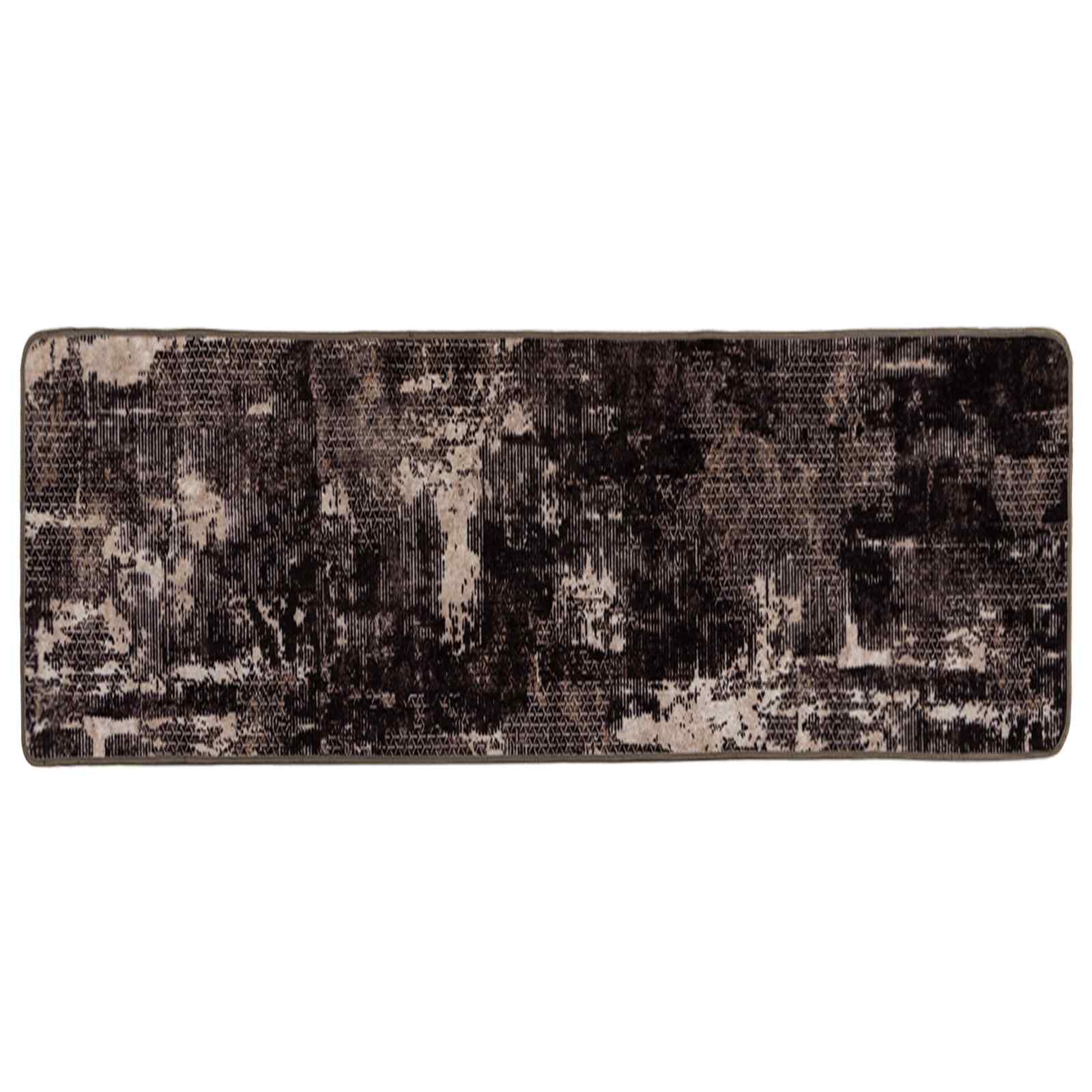 vidaXL Rug Runner MARSA Black 100 x 200 cm Polyester and PVC 2