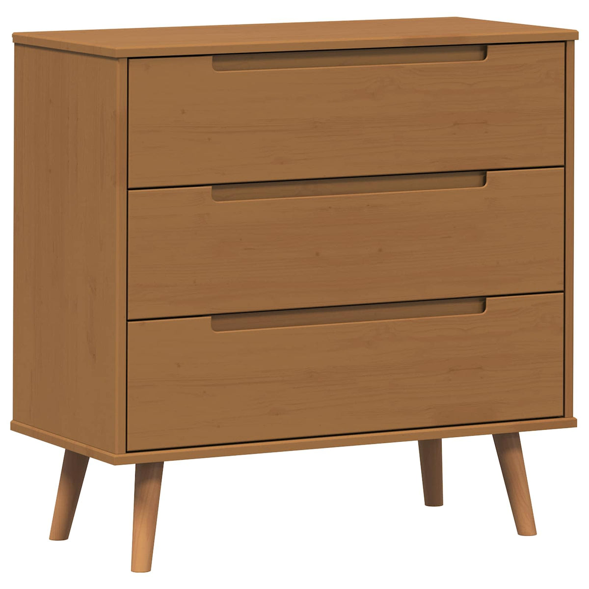 Drawer Cabinet "MOLDE" 80x40x80 cm Solid Wood Pine Caramel