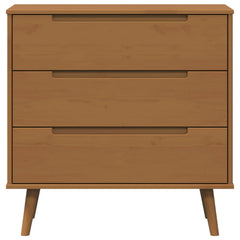 Drawer Cabinet "MOLDE" 80x40x80 cm Solid Wood Pine Caramel