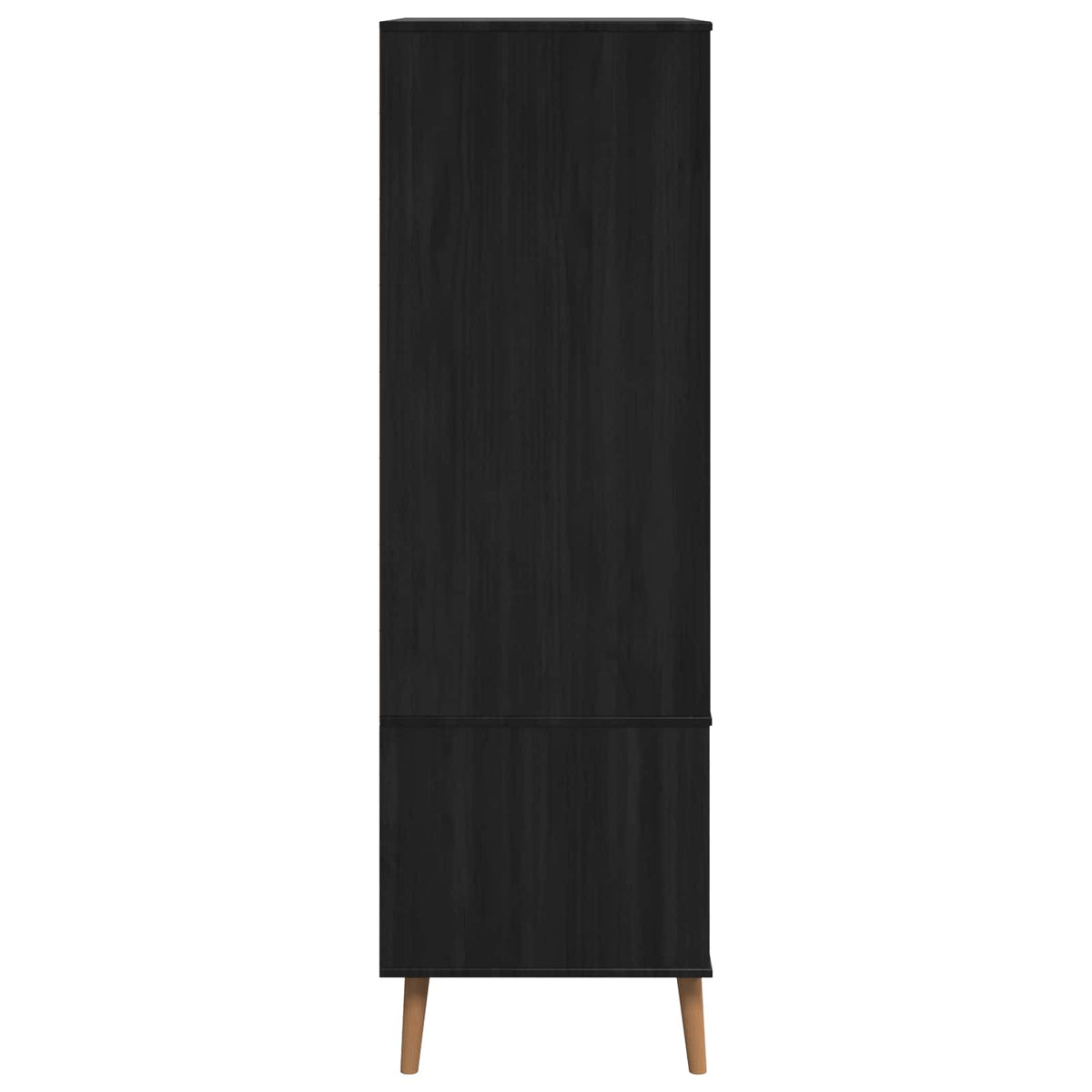 Wardrobe "MOLDE" 90x55x175 cm Solid Wood Pine Black