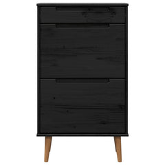 vidaXL Shoe Cabinet MOLDE 59.5 x 35 x 103 cm Solid Pine Wood Black 6