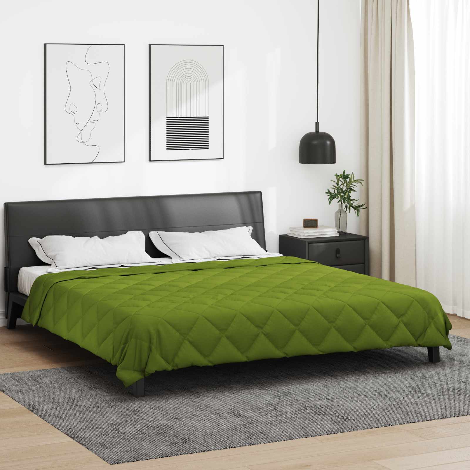 vidaXL Summer Duvet 220 x 240 cm Summer 200 gsm Green 1