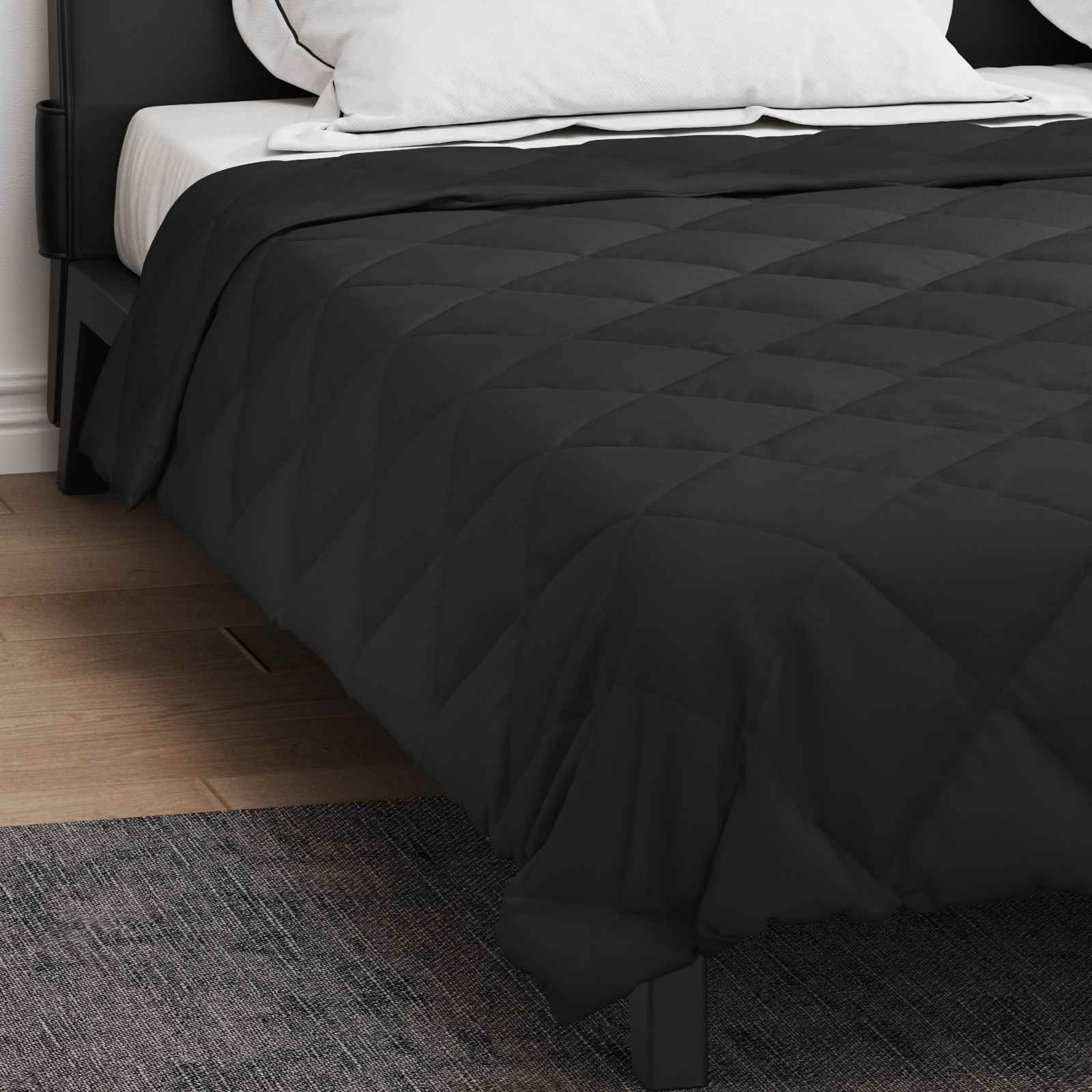 vidaXL Summer Duvet 240 x 200 cm Summer 200 gsm Black 4