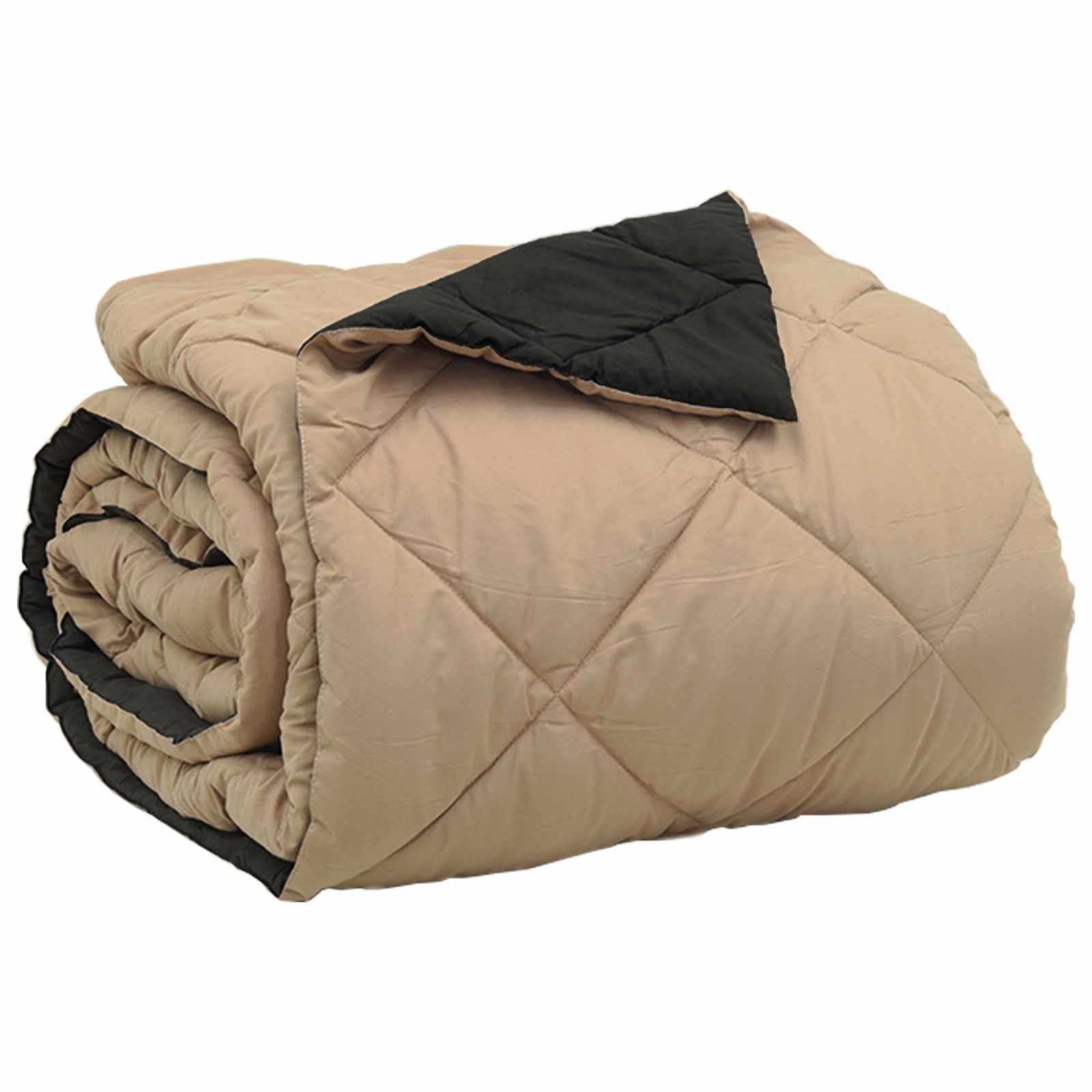 vidaXL Summer Duvet 240 x 200 cm Summer 200 gsm Black and Taupe 5